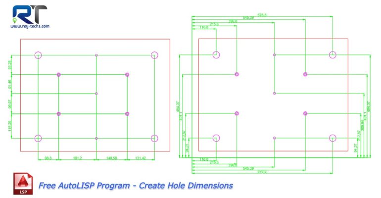 Free AutoLISP Program – Create Hole Dimensions